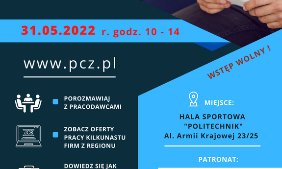 Plakat informacyjny o targach pracy